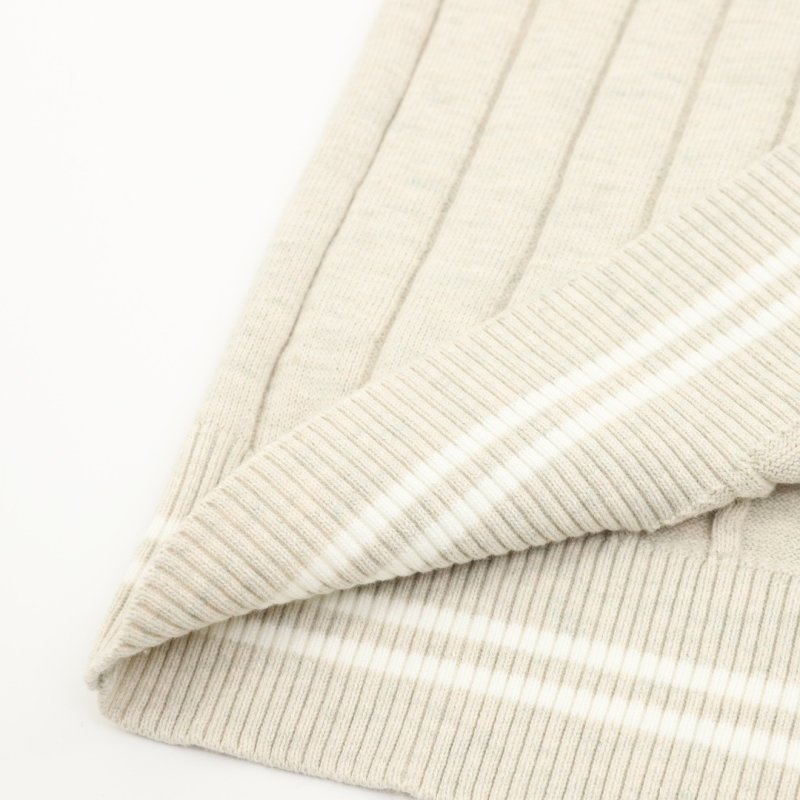 Cream Ribbed Knit Short Sleeve T-Shirt view