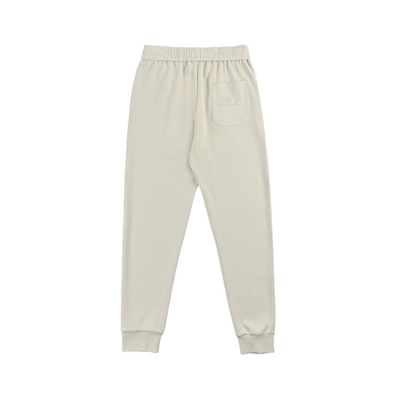 Fendi Cream Joggers with Logo Print view