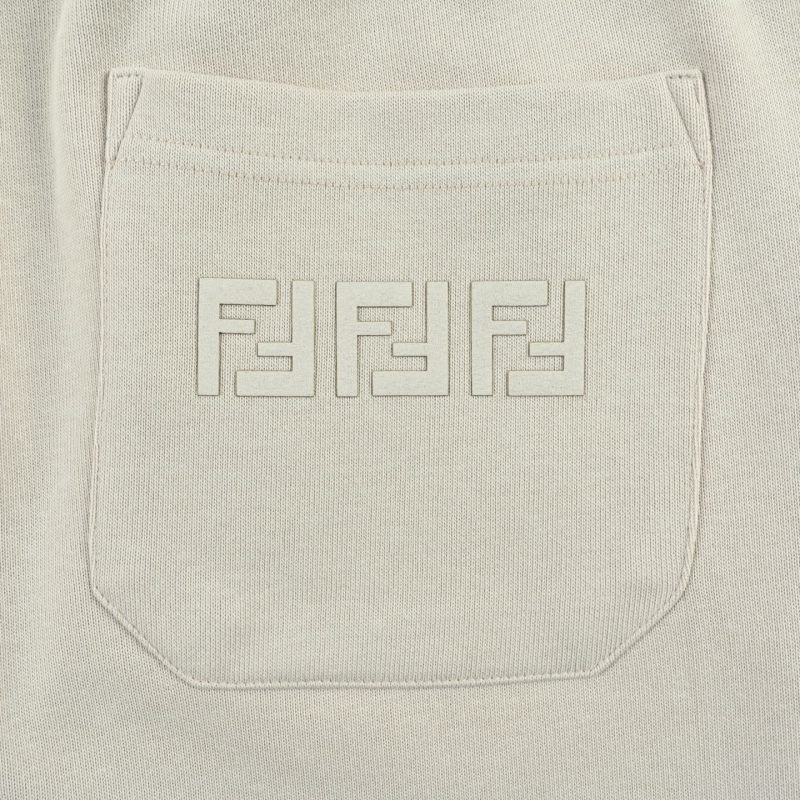Fendi Cream Joggers with Logo Print view