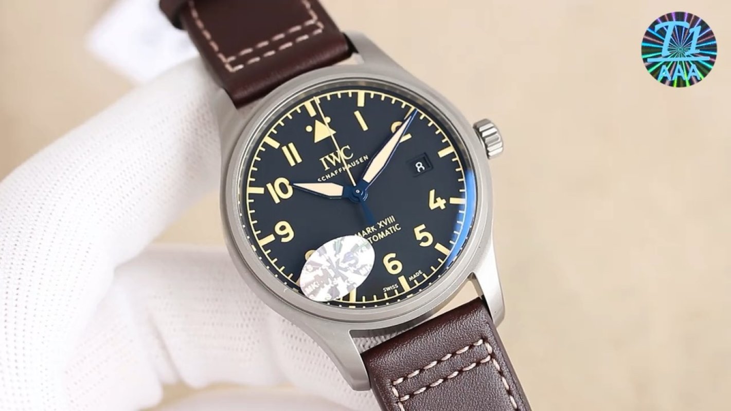 IWC Pilot Mark XVIII Automatic Black Dial Brown Leather