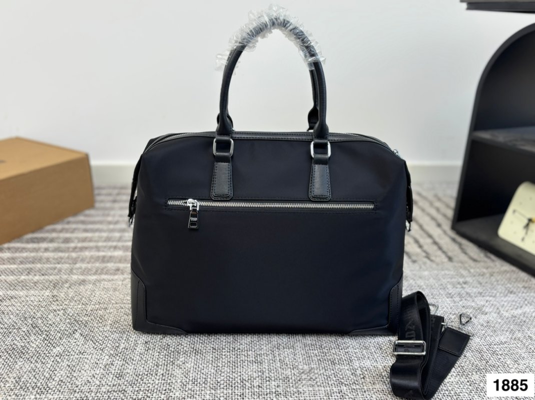 Prada Nylon Black Top Handle Briefcase Bag view