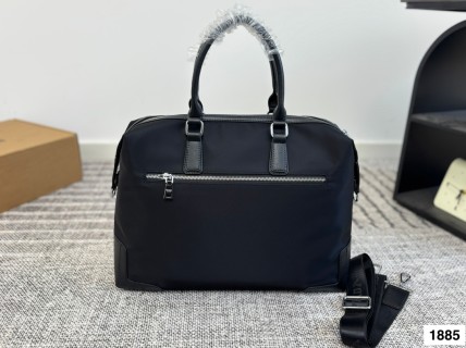 Prada Nylon Black Top Handle Briefcase Bag view 4