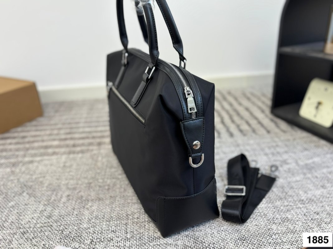 Prada Nylon Black Top Handle Briefcase Bag view