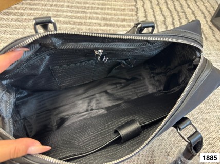 Prada Nylon Black Top Handle Briefcase Bag view 9