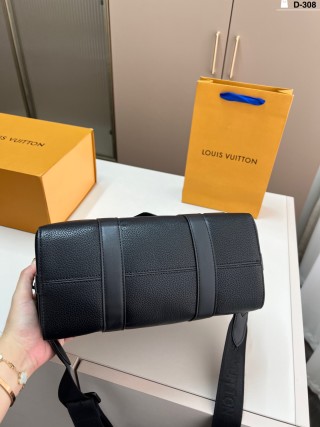 Louis Vuitton Keepall 27 Pillow Bag Black view 3