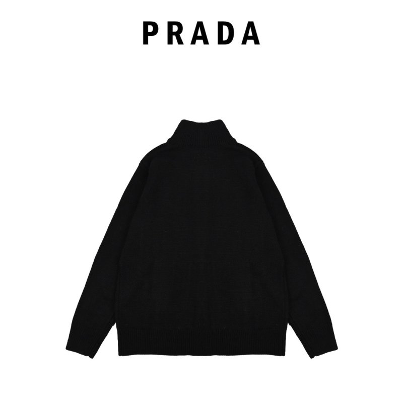 Prada Black Knit Zip Cardigan view