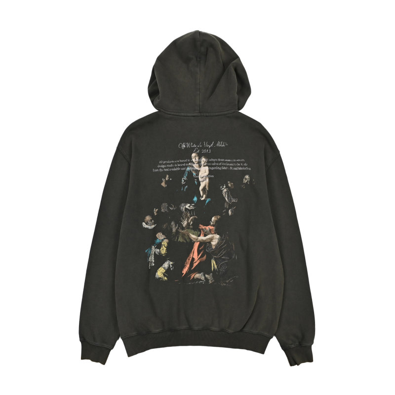 Black Graphic Print Hoodie Sweatshirt view