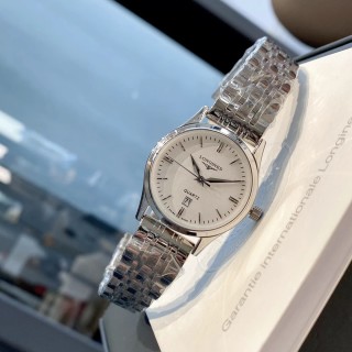 Longines Classic Quartz Couple Watch - Silver