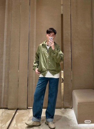 Burberry Sage Green Hooded Windbreaker Jacket view 2