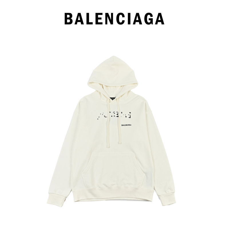 Balenciaga Cream Logo Hoodie view