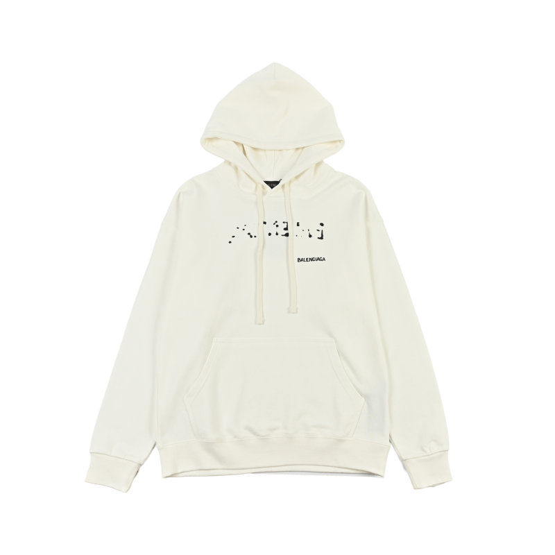 Balenciaga Cream Logo Hoodie view