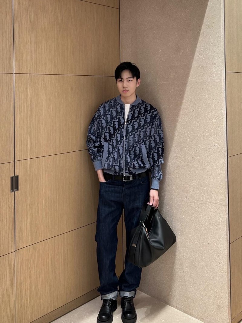 Dior Monogram Jacquard Zip Jacket Blue view