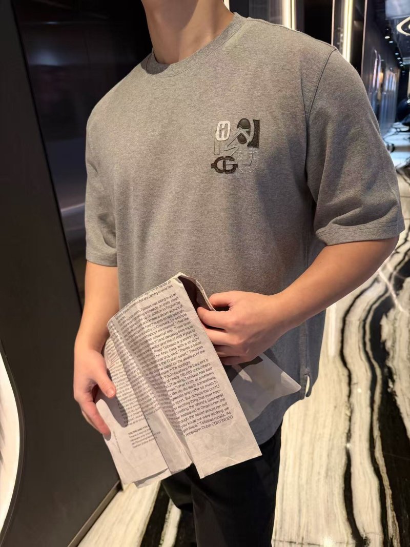 Oversized Grey Short Sleeve T-Shirt with Embroidered Logo view