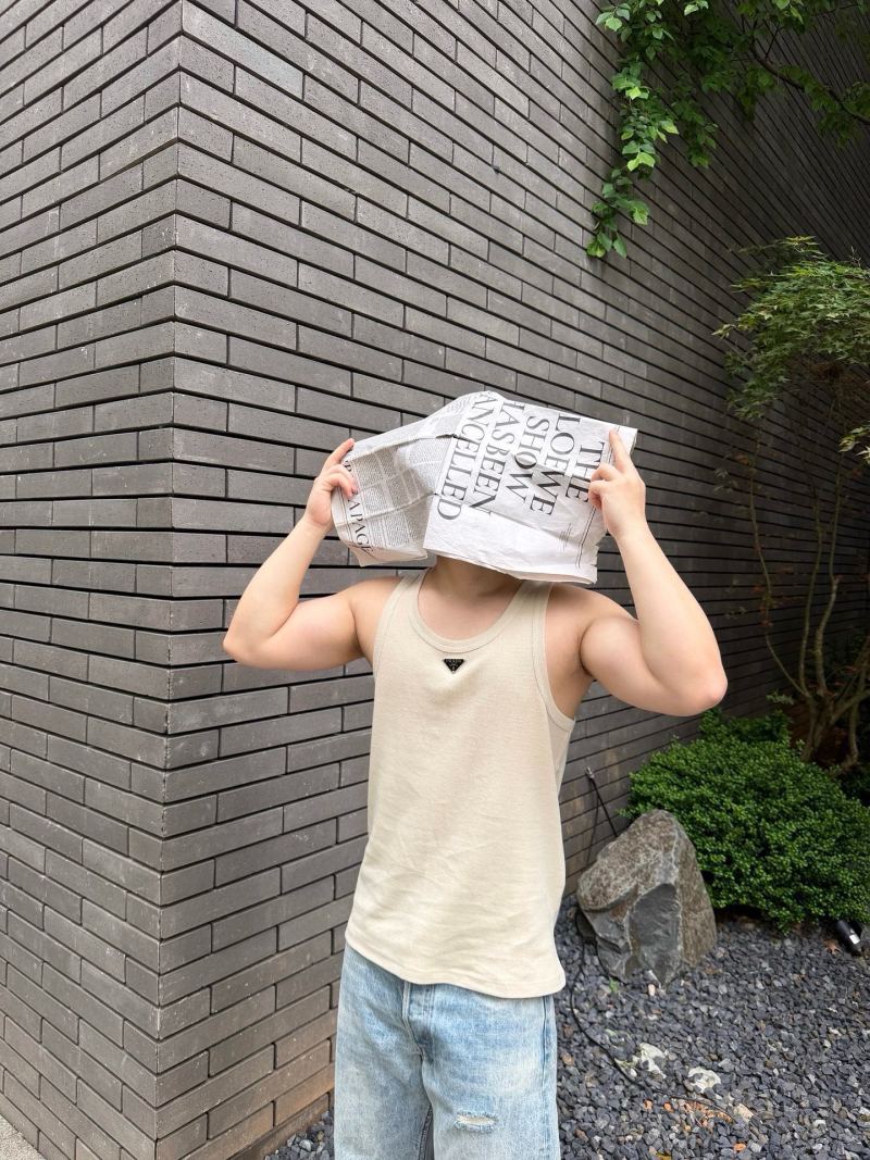 Essentials Beige Logo Tank Top view