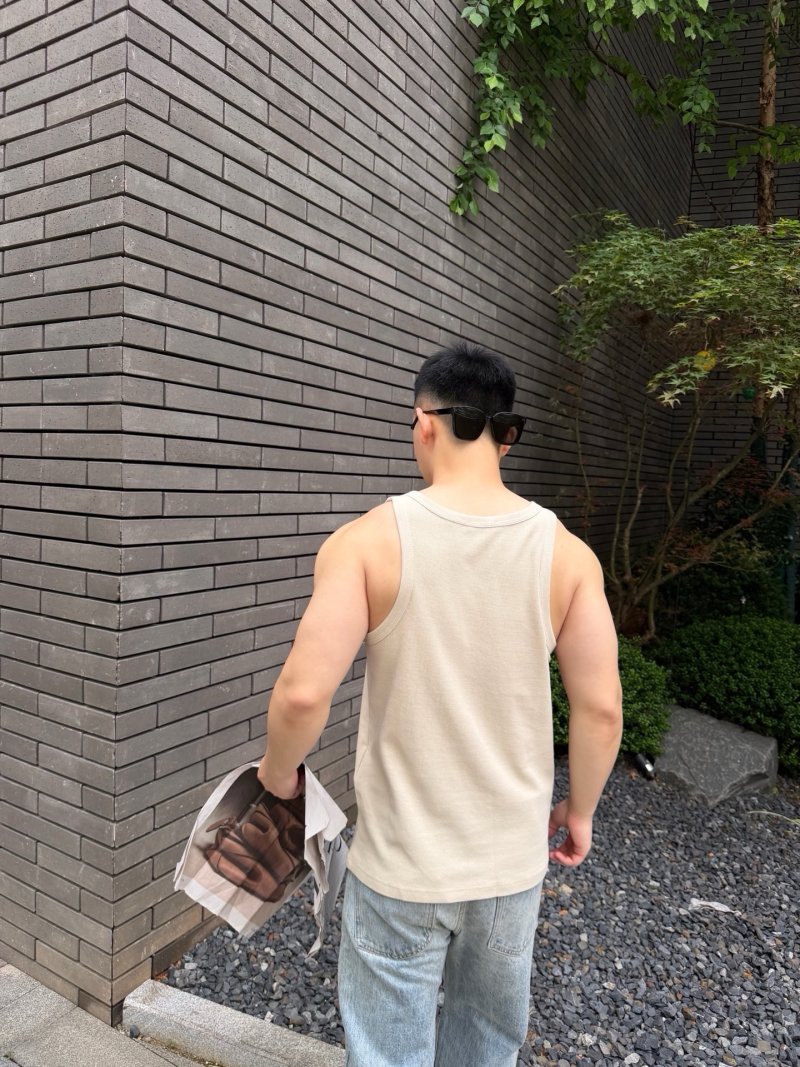 Essentials Beige Logo Tank Top view