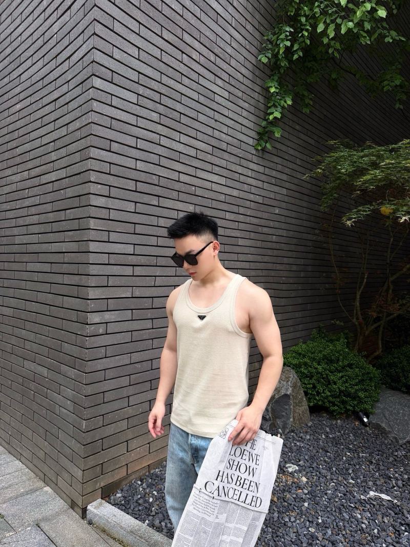 Essentials Beige Logo Tank Top view