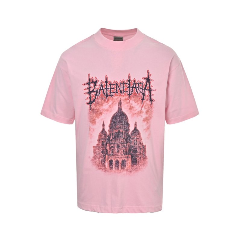 Pink Graphic Crop T-Shirt with Dark Print Detail view