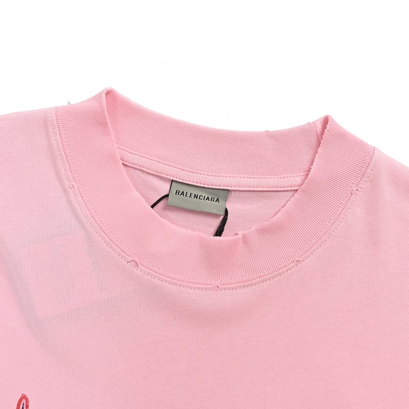 Pink Graphic Crop T-Shirt with Dark Print Detail view