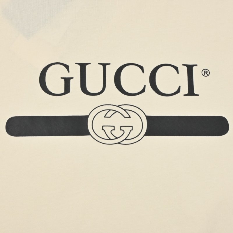 Gucci Logo Stripe Cream T-Shirt view