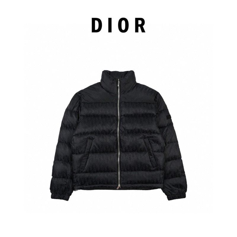 Dior 23SS Monogram Print Puffer Down Jacket Black