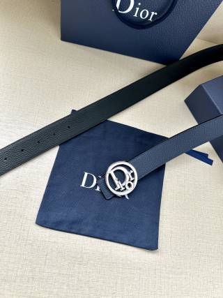 Dior CD Oblique Navy Leather Belt Buckle view 4