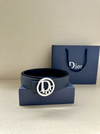 Dior CD Oblique Navy Leather Belt Buckle view 5