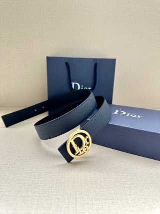 Dior CD Oblique Navy Leather Belt Buckle view 8