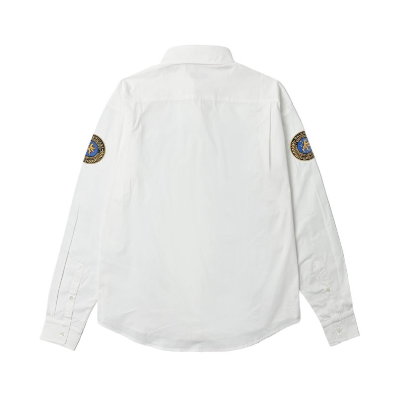 Balenciaga White Crest Logo Button-Up Shirt view