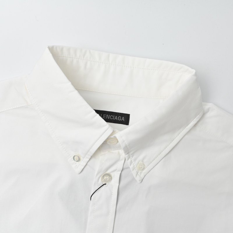 Balenciaga White Crest Logo Button-Up Shirt view