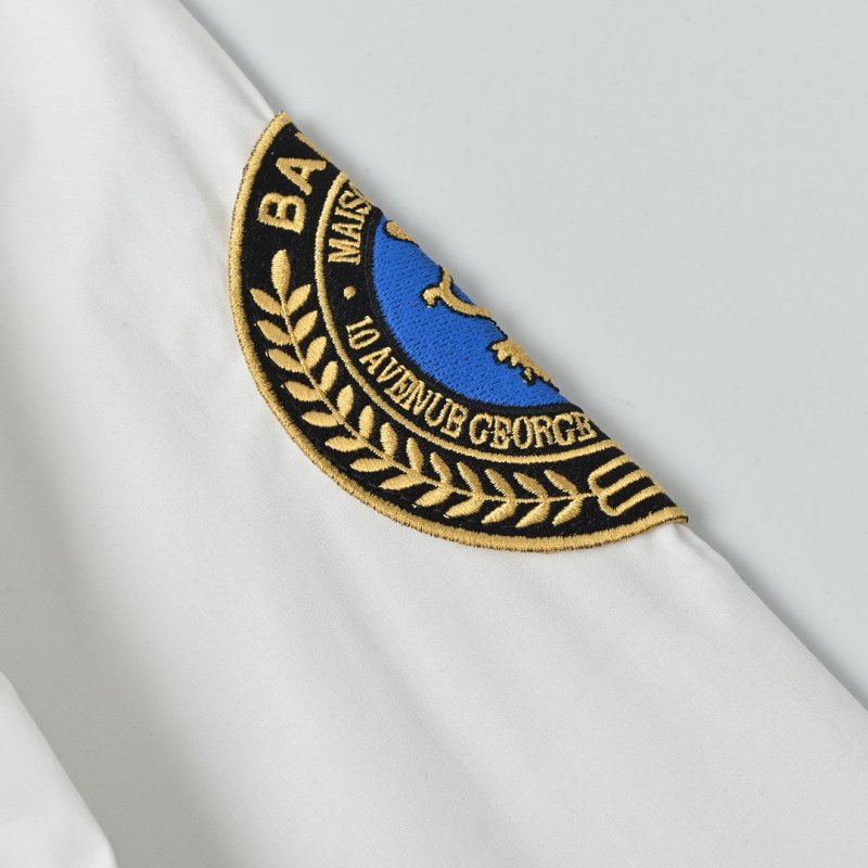 Balenciaga White Crest Logo Button-Up Shirt view