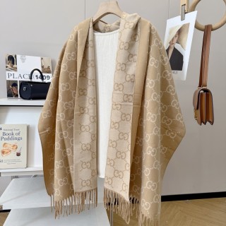 Gucci GG Jacquard Wool Scarf Grey & Ginger view 5