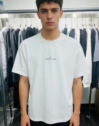 Stone Island White Logo T-Shirt