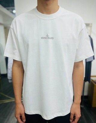Stone Island White Logo T-Shirt view 2