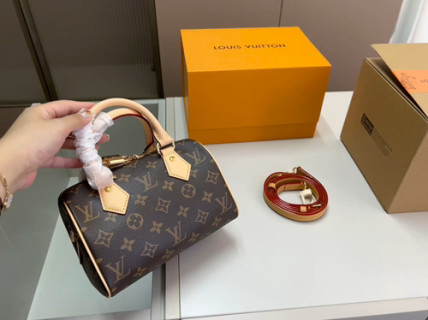 Louis Vuitton Monogram Speedy Handbag Brown