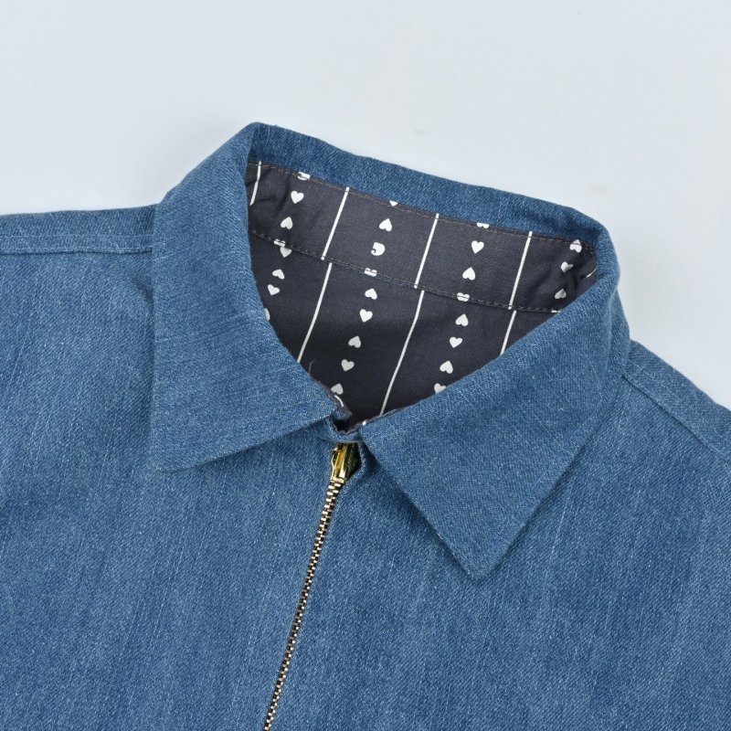 Oversized Denim Shirt Jacket Blue view