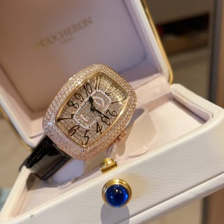 Franck Muller Diamond Oval Tonneau Watch Gold view 2