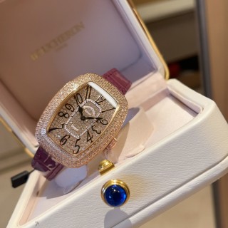 Franck Muller Diamond Oval Tonneau Watch Gold view 3