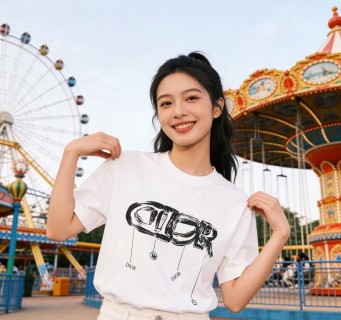 Dior Oversized White Graphic T-Shirt view 4