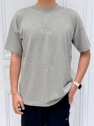 Dior Grey Chest Logo Short Sleeve T-Shirt view 5
