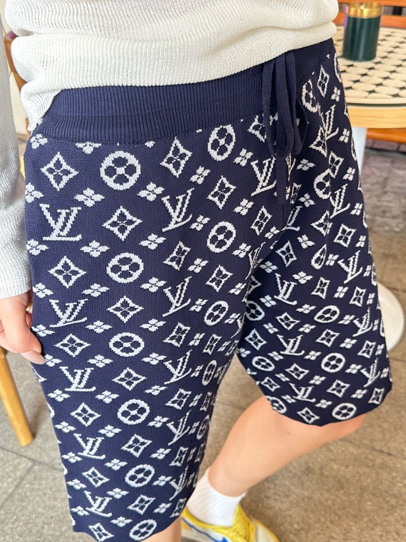 Louis Vuitton Monogram Navy Knit Shorts