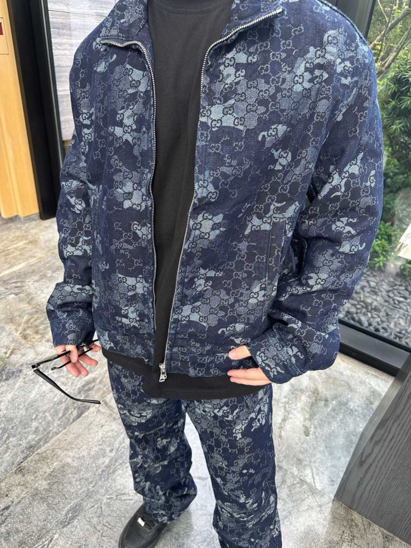 Gucci GG Monogram Denim Jacket Navy