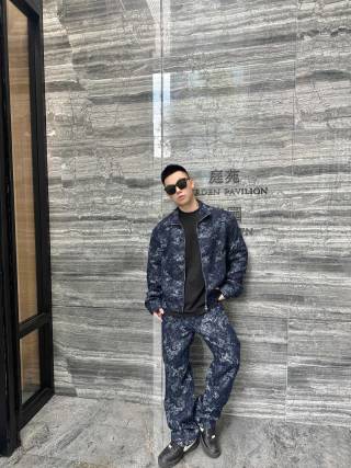 Gucci GG Monogram Denim Jacket Navy view 2