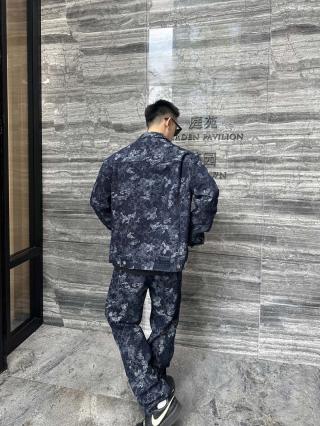 Gucci GG Monogram Denim Jacket Navy view 3