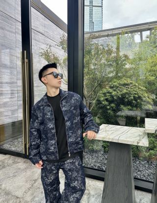 Gucci GG Monogram Denim Jacket Navy view 5