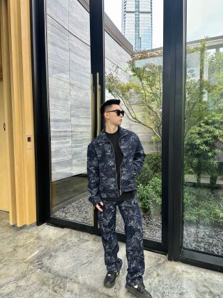 Gucci GG Monogram Denim Jacket Navy view 6