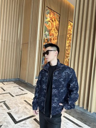 Gucci GG Monogram Denim Jacket Navy view 9
