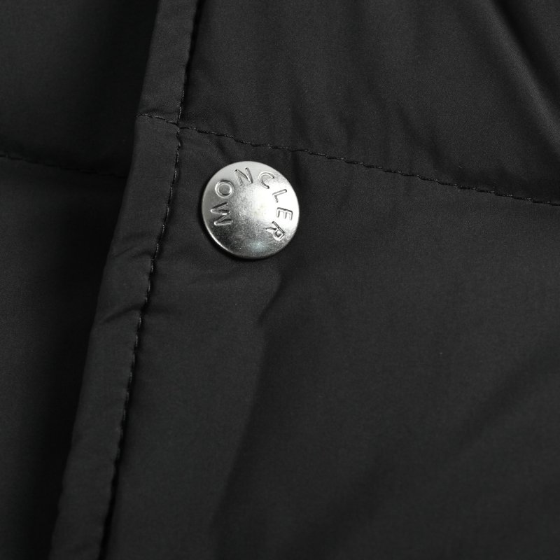 Black Puffer Varsity Jacket with Striped Ribbing view