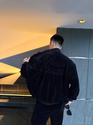 Stone Island Navy Velour Full-Zip Track Jacket view 6