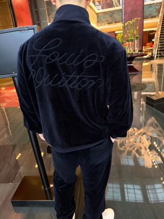 Stone Island Navy Velour Full-Zip Track Jacket view 8
