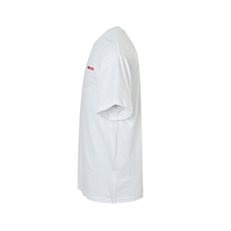 Classic White Short Sleeve T-Shirt with Red Bar Detail view